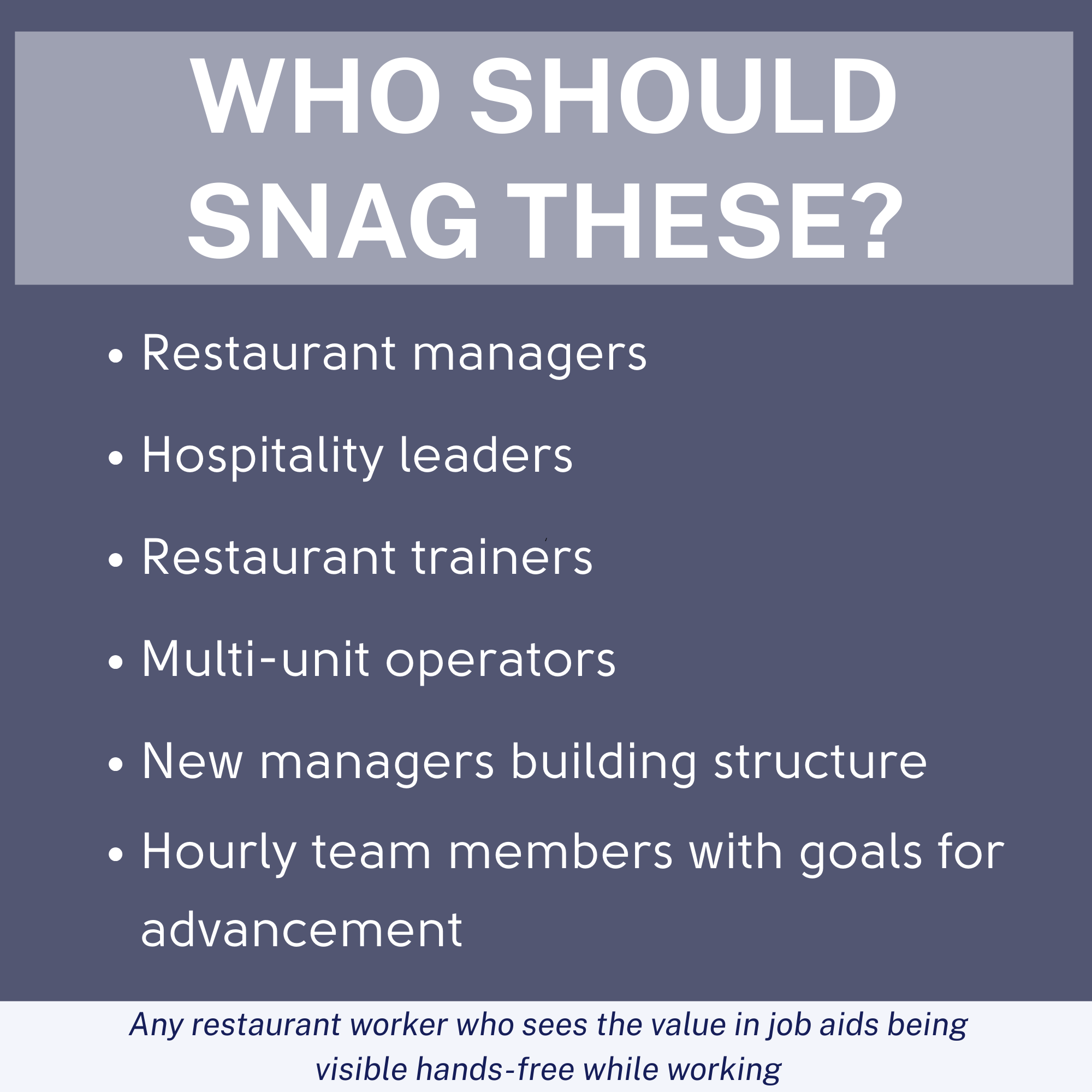 Customizable Templates for Restaurant Standards by Station