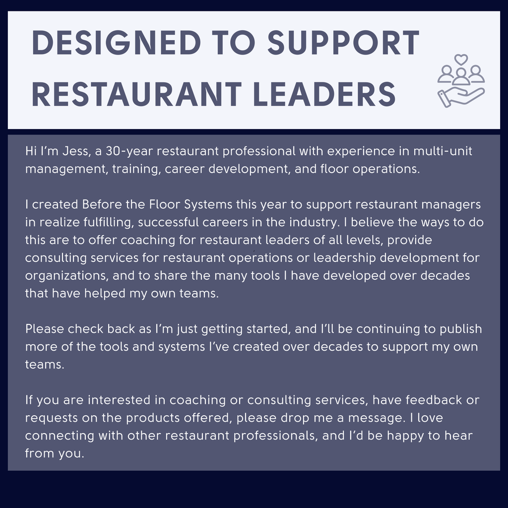 Customizable Templates for Restaurant Standards by Station