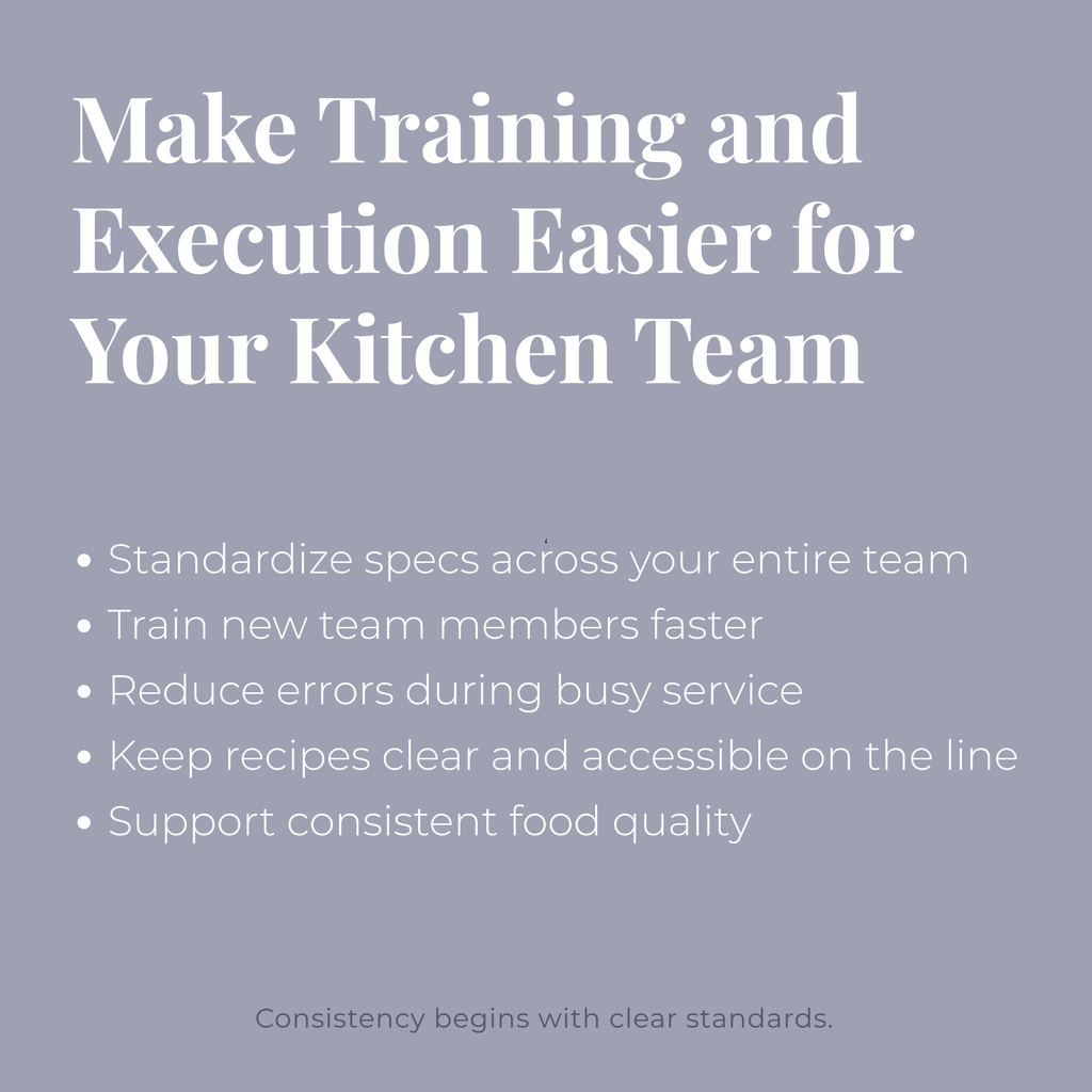 Editable Restaurant Spec Card Template