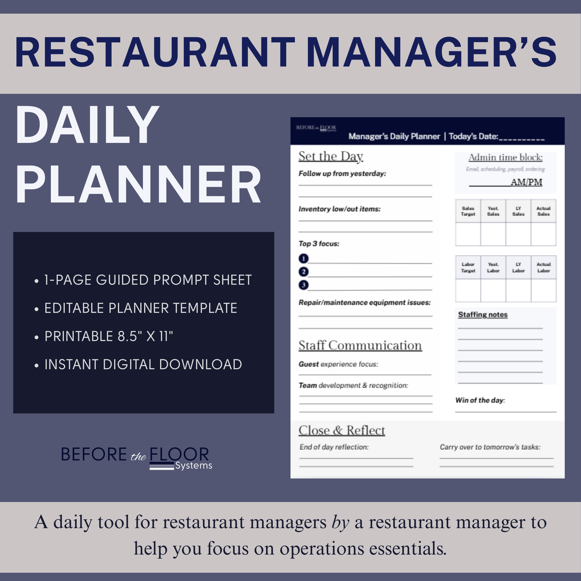 Manager Daily Planner