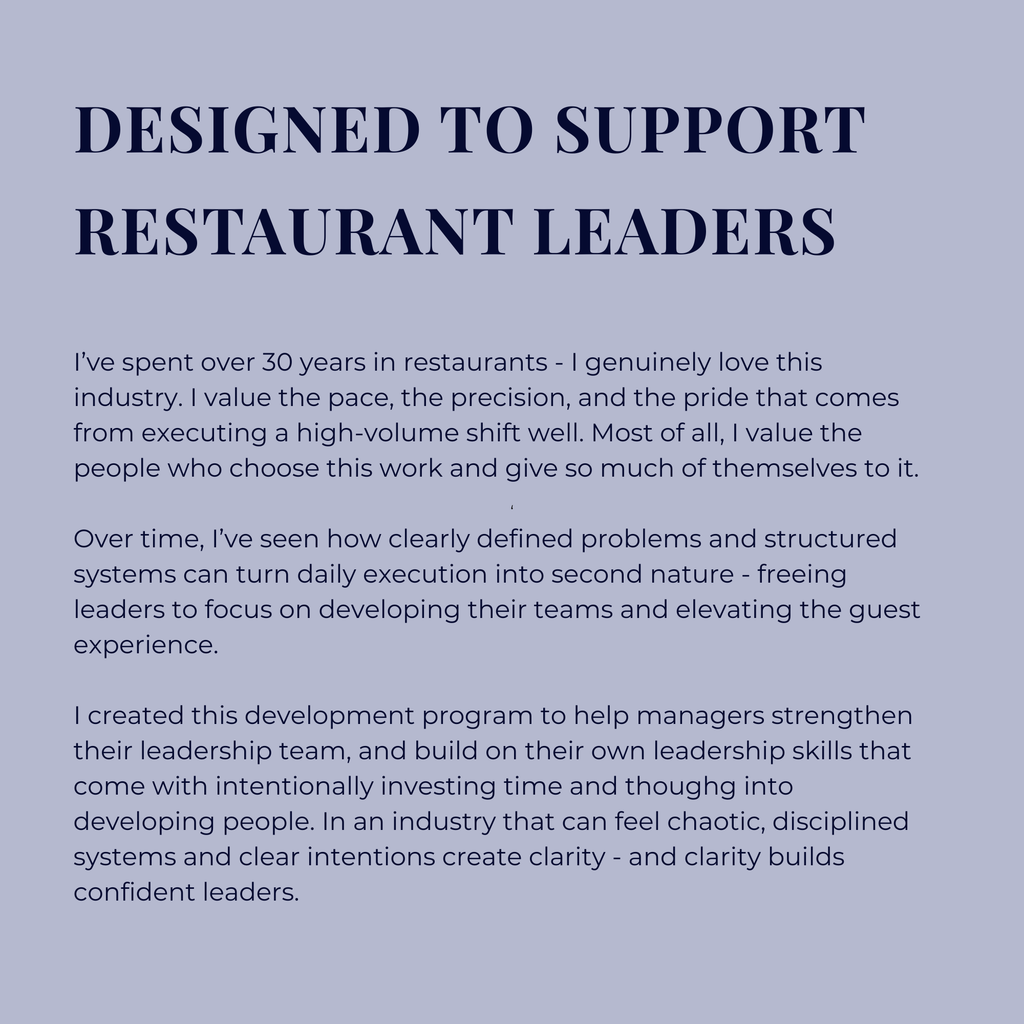 Employee Development Program for Restaurant Leadership