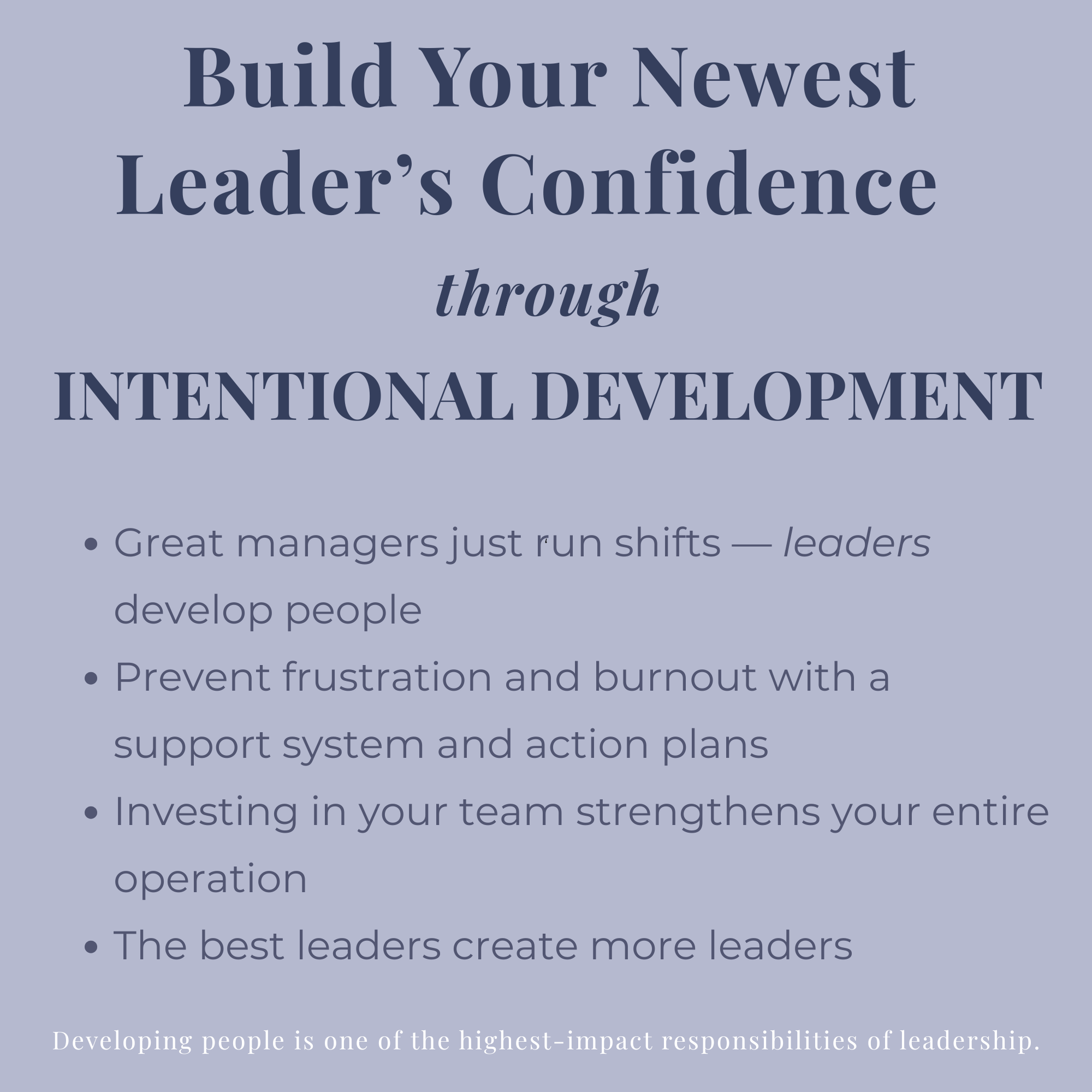 Employee Development Program for Restaurant Leadership