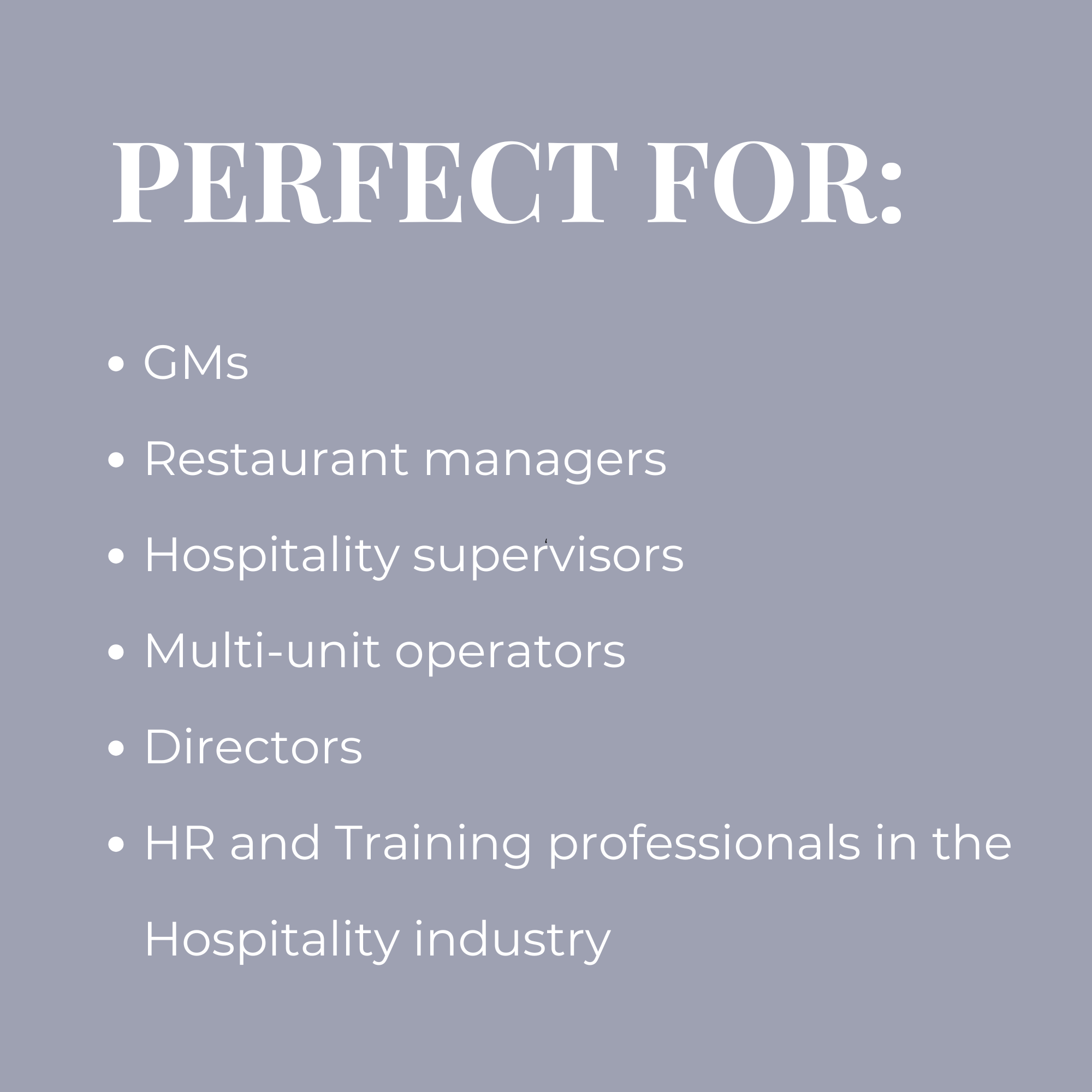Employee Development Program for Restaurant Leadership