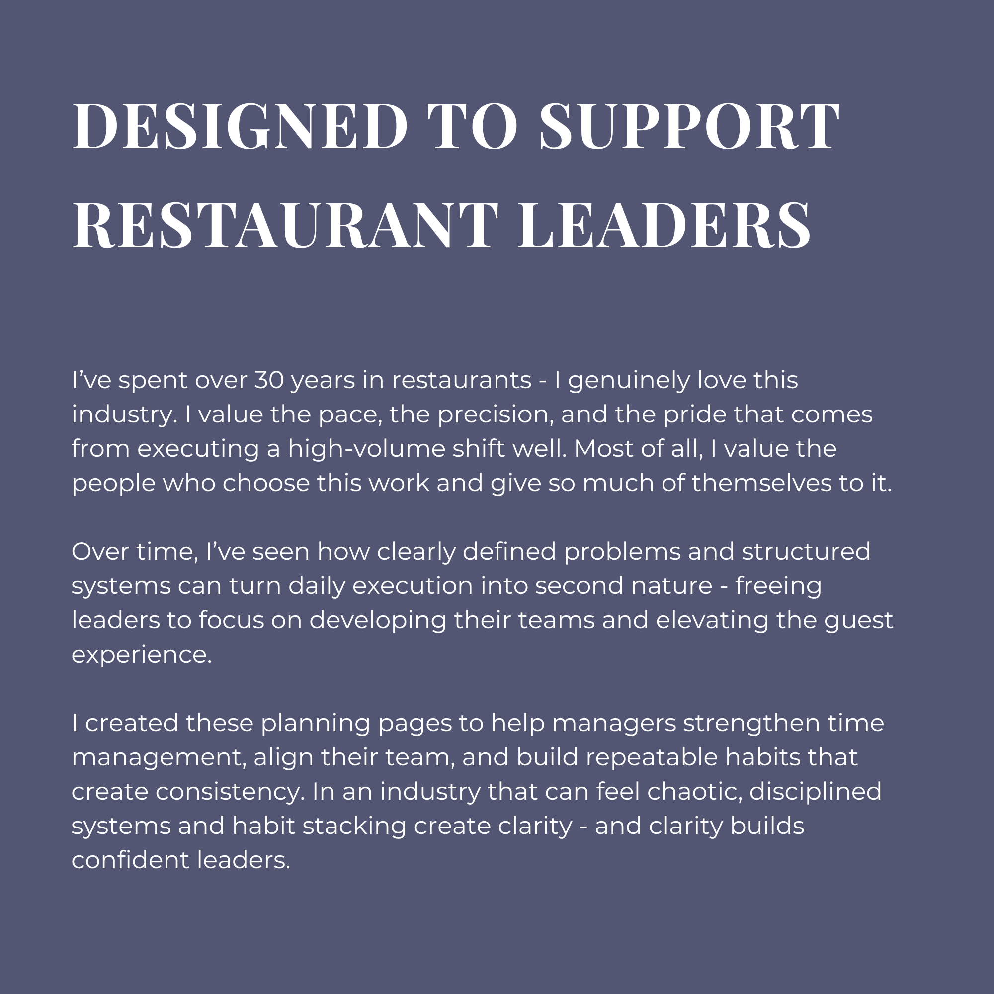 Pre-Shift Meeting Planner for Restaurant Managers