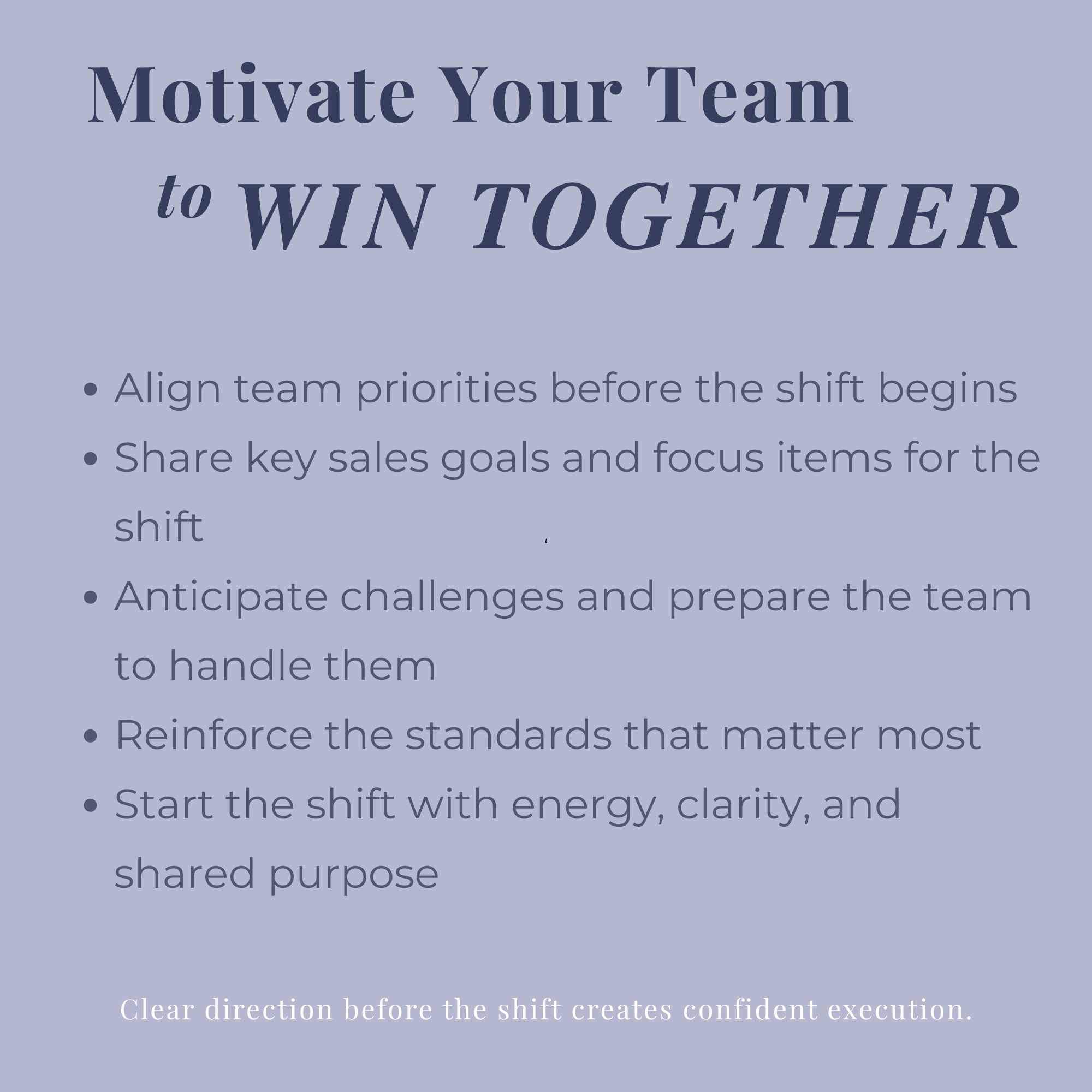 Pre-Shift Meeting Planner for Restaurant Managers