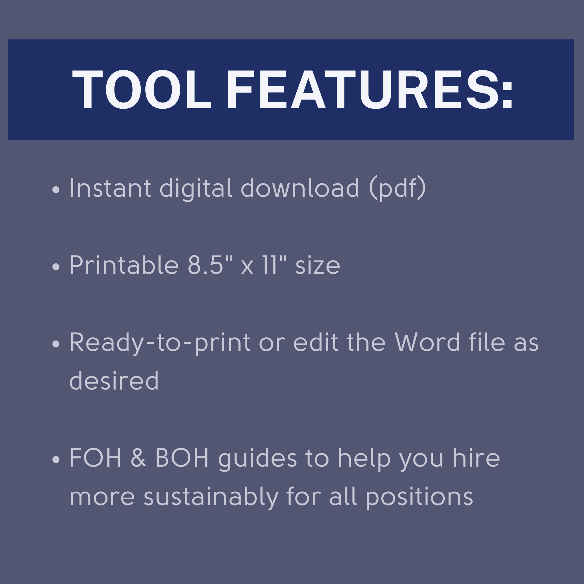 Restaurant Staffing Interview Guides for FOH and BOH